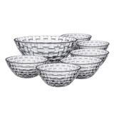 Conjunto Tigelas em Vidro 7 Peças Rattan Euro Home Transparente