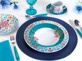 Aparelho de Jantar Chá 30 Peças Casambiente - Porcelana Redondo Colorido Madrid APJA029