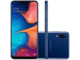 Smartphone Samsung Galaxy A20 32GB Azul 4G - 3GB RAM 6,4” Câm. Dupla + Câm. Selfie 8MP