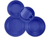 Aparelho de Jantar Chá 20 Peças Biona Cerâmica - Redondo Azul Donna AM20-5012