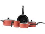 Jogo de Panelas Brinox Antiaderente de Alumínio - Terracota 5 Peças Masala 7121/100