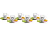 Jogo de Xícaras de Café Porcelana 75ml - Oxford Coffee Time 6 Peças