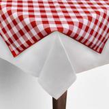 Toalha de Mesa Cobre Mancha Quadrado em Tecido Xadrez Vermelho e Branco 0,80m - Festabox