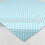 Toalha de Mesa Descartável Cobre Mancha Xadrez Azul Claro e Branco 10 unidades Camp Festas