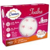 Toalha Fralda Cremer Luxo Estampada Menina 70x120 cm c/ 3 un