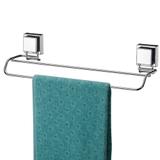 Toalheiro Duplo 45 Cm Em Aço Inox Fixação Por Ventosa - Future