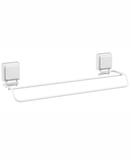 Toalheiro Duplo 45Cm Em Metal Fixação Por Ventosa - Branco - Future