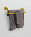 Toalheiro Duplo Suporte Porta Toalhas de Parede Acessório para Banheiro - Amarelo Laca - Formalivre