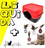 Toca casa casinha de gato plástico desmontável + bolinha - Rb