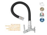 Torneira 1/4 de Volta Cozinha Parede Gourmet Black Emborrachada Flexível 1168 - Sigma metais