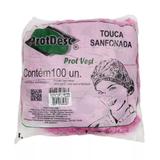 Touca Sanfonada TNT Descartável Rosa 100un Protdesc