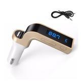 Transmissor Fm Veicular KCB-913 Carregador USB Mp3 Com Bluetooth Micro Sd Dourado