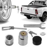 Trava Antifurto para Estepe Toyota Hilux 2007 a 2018 com Chave Fixado Junto ao Eixo - Trava tudo