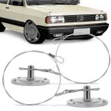 Trava Capô Decorativa Tuning Cromada com Cabo de Aço Universal - Serauto