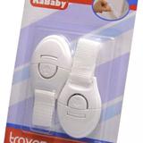 Trava de seguranca para Porta Gaveta Geladeira Seguranca Para Bebe Crianca Protetor Kit Com 2 Tecido Branco PVC Kababy.
