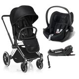 Travel System Cybex Platinum Priam Trekking C/ Lux Seat + Cloud Q Stardust Black + Base