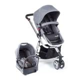 Travel System Mobi Grey Denin Silver Carrinho de Bebê + Bebê Conforto Prata - Safety 1st