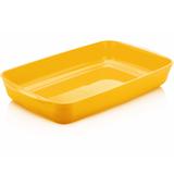 Travessa 2L Bandeja Tigela Retangular 33x20cm Polipropileno Amarelo - Ou