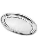 Travessa Bandeja Oval Rasa de Aço Inox 24,5 x15,5cm - Monaliza
