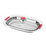 Travessa com Tampa de Vidro 40x28cm Vintage Brinox
