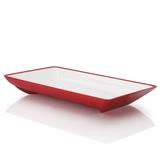 Travessa de Acrílico Pequena Branco e Vermelho Ou