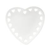Travessa de Cerâmica Coração Branco 18x17cm Lyor