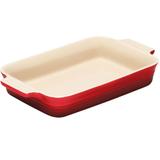 Travessa de cerâmica retangular Le Creuset vermelha 32 cm - 104109