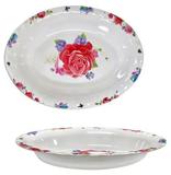 Travessa De Melamina Oval Funda Floral 26,7X20Cm - Rio chens util goods