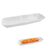 Travessa Dogao Prato em Plastico para Hot Dog 32 Cm Branco injetemp