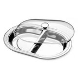 Travessa em aço inox com tampa de vidro 450 x 310 mm - Tramontina