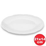 Travessa Melamina Oval Texture Branco Haus 21x14x2,3cm Ds56231