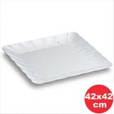 Travessa Melamina Quadrada Wave Branco Haus 42,3x42,3x3,2cm Dt-20000