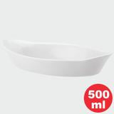 Travessa Oval C/Alça 23 Cm, 500 ml Porcelana Branca, Forno, micro ondas e Lava louça. - Schmidt