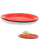 Travessa Prato Oval 30 Cm em Melamina para Petiscos e Sushi Vermelho Fuxing