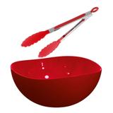 Travessa Saladeira Bowl e Pegador de Salada Vermelho 2 peças - Uz