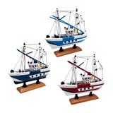 Trio de Miniaturas Barcos de Pesca Flying Lady em Madeira Nusa Dua