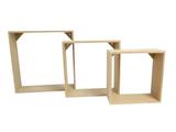 Trio de Nichos Quadrados 100 Mdf - Eptcel arte em mdf