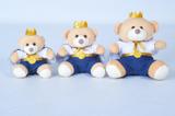 Trio de ursinhos príncipes decorativos para nichos 03 peças - Sônia enxovais