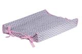 Trocador Americano Chevron Cinza com Rosa Claro - Bebê enxovais