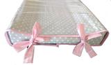 Trocador Bebe americano Poa cinza detalhe rosa - Luma baby