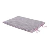 Trocador Bebê para comoda chevron cinza detalhe rosa - Luma baby