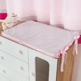 Trocador de Comoda para Bebê 100% Algodão Cinza com Rosa - Bruna baby