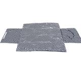 Trocador Portátil Bebê Impermeável Chevron Azul Mar C Bolso - Mdr little