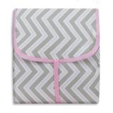 Trocador Portátil c/ Bolsos - Chevron Rosa - Laura baby