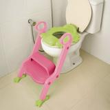 Troninho Infantil Assento Redutor Com Escada Rosa - Multikids