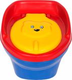Troninho Musical Urso Infantil Pinico Para Bebe 2 Em 1 Azul/Vermelho - Styll Baby