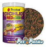 Tropical cichlid red green medium sticks 360g