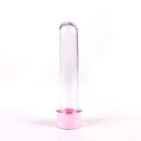 Tubete Plástico Transparente Tampa Rosa 9cm Com 10 Unidades - Tasil