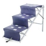 Tubline Escada Para Cães Cachorro Dobravel Rampa Pet cor Azul