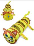 Túnel para gatos Dobrável Decorado Gatinho - Amarelo - Fox pet
